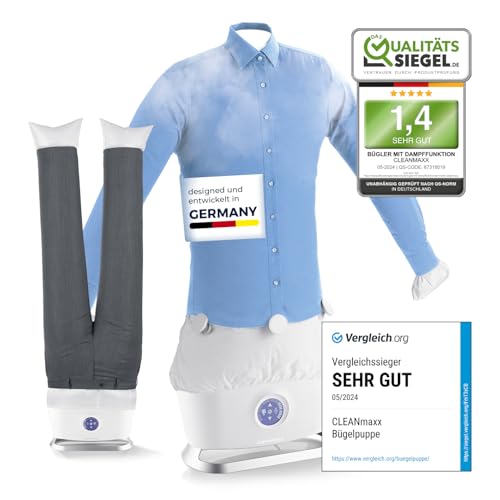 CLEANmaxx Hemdenbügler PRO STEAM mit Dampf und Hosenaufsatz