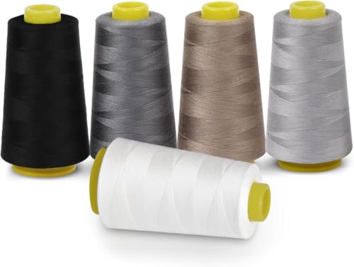 ilauke Overlockgarn, 5 Konen in 5 Farben, je 2.743 m Polyester