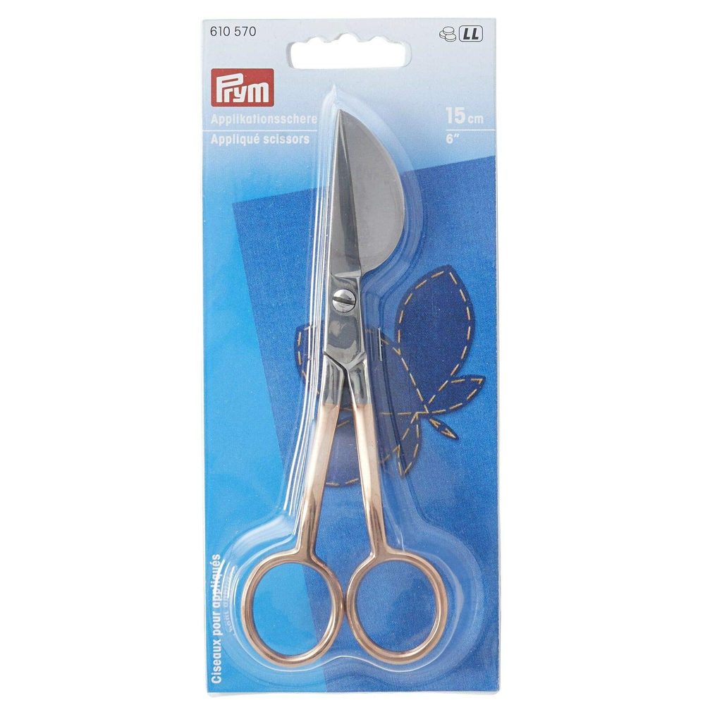 Prym 610570 Applikationsschere 15 cm in Roségold, gebogene Form