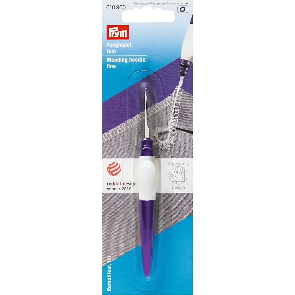 Prym Fein Ergonomics Fangnadel aus Stahl, pflaumenblau